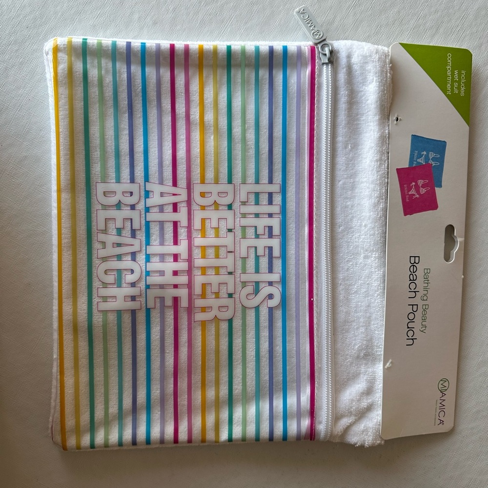 Miamica Striped Beach Pouch